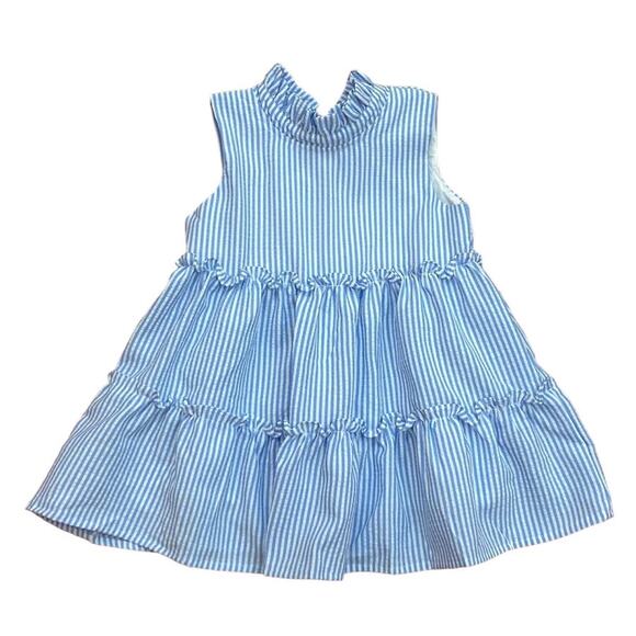 LULU‎ BEBE Natty Stripe Tier Dress - Blue NWT size 5 - Picture 1 of 4